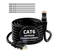 Mygatti 3 Metri CAT6 Cavo Ethernet per Esterno/Interno-Nero,cavo di rete Internet Gigabit,resistente,impermeabile,posa diretta,per fotocamera POE,cat 6 cavo patch LAN RJ45+25 fascette