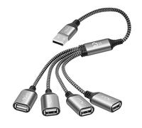 Mygatti 50cm Y Splitter Cable - USB A Male to 4 Female Hub Adapter 2.0, Extension Port for Smartphone, Laptop, Tablet, PC, Auto, Xbox, LED Lights