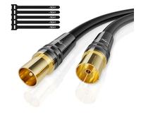 Mygatti 7.5M RG6 Cavo Antenna Maschio Femmina 4K,cavo TV HD Coassiale-75 Ohm-Connettori in Metallo Robusto Dorato,per la TV Digitale e analogica-con 5 fascette per cavi