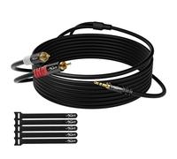 Mygatti Cavo da jack da 3,5 mm a 2 RCA -20 m,Cavo adattatore da Aux 3.5 mm Maschio a 2 RCA Maschio,schermato da 1/8 a 2 rca, per MP3,Amplificatore,Impianto Stereo,Home Theatre+5 fascette