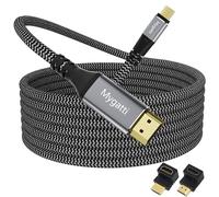 Mygatti Cavo da USB C a HDMI 4K UHD 10 metri,compatibile con Thunderbolt 4/3,con adattatore HDMI ad angolo di 90 gradi e 270 gradi,compatibile con iPhone 15/16/17,MacBook,iPad
