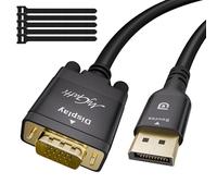 Mygatti Cavo DisplayPort a VGA 1.5m, Full HD 1080p Unidirezionale, Cavo DP a VGA Adattatore, Maschio a Maschio, per laptop, Monitor, Proiettore, PC,TV, Desktop ecc. con 5 fascette per cavi
