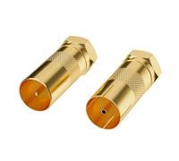 Mygatti Set di 2 adattatori per Cavo antenna,set placcato oro,1 paia connettore F a Spinotto IEC Maschio/Femmina,cavo coassiale antenna TV Adattatore,tipo F connettore per cavo antenna coassiale