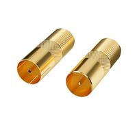 Mygatti Set di 2 adattatori per Cavo antenna,set placcato oro,1 paia presa F connettore a Spinotto IEC Maschio/Femmina,cavo coassiale antenna TV Adattatore per cavo antenna coassiale