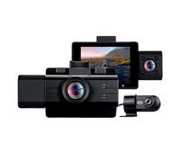 myGEKOgear by Adesso Scout Pro 2K 3 canali Dash Cam Surveillance Edition con vista frontale, vista cabina, vista posteriore, APP per accesso video istantaneo, visione grandangolare, scheda SD da 32 GB