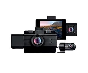 myGEKOgear by Adesso Scout Pro 2K 3 canali Dash Cam Surveillance Edition con vista frontale, vista cabina, vista posteriore, APP per accesso video istantaneo, visione grandangolare, scheda SD da 32 GB