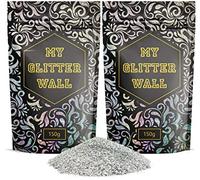 MyGlitterWall 300G Glitter per Pittura per Pareti - Argento AB Paint Glitter per Emulsione per Pareti - Decorazioni perfette per interni ed esterni