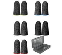 MYGLOAR 10PCS lettini per Dita da Gioco, lettini per Pollici Traspiranti, Protezioni per Le Dita, Maniche antisudore, lettini per Dita Extra Comodi e stabili con 1 Scatola Opaca per riporre Le Dita