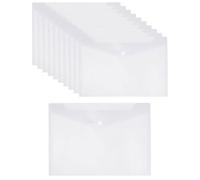 MYGLOAR 10PCS Portadocumenti A4 di Alta qualità - Cartella Portadocumenti A4 Trasparente con Fibbia e Tasca con Etichetta - Cartella Impermeabile, Perfetta per organizzare Documenti, Documenti