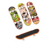 MYGLOAR 4 pezzi di skateboard da dito, design unico, set di skateboard da dito, skateboard da dito con superficie opaca, il miglior regalo per feste, gioco creativo con skateboard da dito