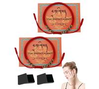 MYGLOAR Bracciale rosso, braccialetto in tessuto rosso Kabbalah, protezione del bambino,uomini, donne, braccialetto fortunato tibetano rosso fatto a mano, braccialetto fortunato buddista (rosso 2pcs)
