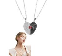 MYGLOAR Collana dell'amicizia da 2 pezzi, collana del cuore, collana d'amore, collana dell'amicizia per 2 ragazze, regalo di compleanno del migliore amico per gli innamorati, migliori amici