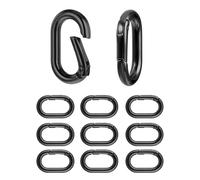 MYGLOAR Gancio per moschettone da 10 pezzi, portachiavi piccolo, mini gancio per moschettone, anello diviso a molla per portachiavi, ciondolo per zaino da campeggio all'aperto, altalena, 4,6 * 30 mm