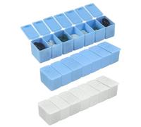 MYGLOAR Set di 2 scatole portapillole da 7 giorni per mattina e pomeriggio, scatola portapillole da 7 giorni due in uno, facile da usare e resistente all'umidità, può essere messa in borse