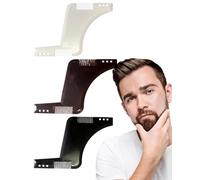 MYGLOAR Set di 2 stencil per barba da uomo e cura della barba | Modello per la barba, ausilio per la rasatura, penna e pettine | Accessori per uno styling e una cura perfetti della barba