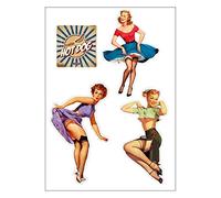 Mygoodprice Foglio A4 di adesivi Pinup Retro 50 'S Adesivo Scrapbooking - E31
