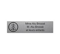 Mygoodprice - Placca con incisione per nome e numero della cassetta delle lettere, croce di Camargue autoadesiva, 10 x 2,5 cm, personalizzabile da 1 a 3 righe in alluminio spazzolato