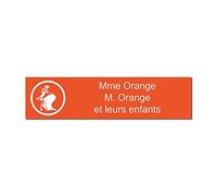 Mygoodprice - Placca con incisione per nome e numero scatola delle lettere Torero autoadesiva, 10 x 2,5 cm, personalizzabile da 1 a 3 righe, colore: Arancione