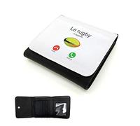 Mygoodprice Portafoglio Uomo Pelle PU Il Rugby mi chiama, Nero , taglia unica