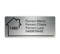 Mygoodprice - Targa personalizzata autoadesiva per nome e numero di cassetta delle lettere, 1 a 5 righe, formato 12 x 5 cm, alluminio spazzolato