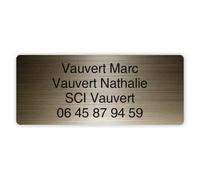 MYGOODPRICE - Targhetta per cassetta delle lettere personalizzata autoadesiva con nome inciso, 1 a 5 righe, formato 12 x 5 cm - Bronzo