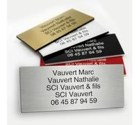 Mygoodprice - Targhetta per cassetta delle lettere personalizzata autoadesiva con nome inciso, 1 a 5 righe, formato 12 x 5 cm - Alluminio spazzolato