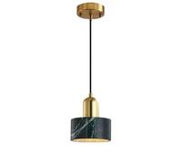 MYGZNDDEV Light Lamp Suspension Lighting Fixtures E27 Socket Modern Minimalist Brass with Natural Marble Lamp Shade,for Bedroom Bedside Dining Room,Kitchen Island/White(Green)