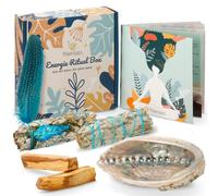 MyHappyGoods Set di incensi, con salvia bianca, Palo Santo, conchiglia di Abalone (confezione in lingua italiana non garantita)