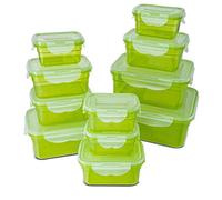 MyHome - Contenitori ermetici a Chiusura Rapida, 22 Pezzi, Adatti per microonde, congelatore e lavastoviglie, Verde