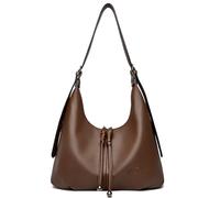 Myhozee Borsa a tracolla da donna in pelle PU, stile vintage, borsa a tracolla con cerniera regolabile per il lavoro, i viaggi e gli appuntamenti, marrone, m, nan