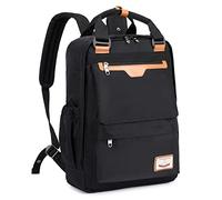 Myhozee Zaino per computer portatile da 15,6 pollici da uomo e donna, impermeabile, zaino per PC portatile, con tasca antifurto per il tempo libero/affario/scuola, nero, L, Zaino latop da donna