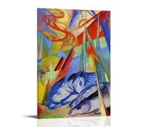 MYHRDF Franz Marc Painting- Poster artistico da parete per soggiorno, impermeabile, multifunzionale, su tela, resistente ai raggi UV, senza cornice, stile 60 x 90 cm