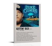 MYHRDF Luke Combs Gettin' OldLiving - Tela artistica da parete impermeabile, multifunzionale, resistente ai raggi UV, senza cornice, stile 60 x 90 cm