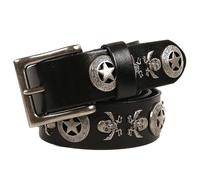 MYIESAXL Cintura con Borchie a Stella con Teschio Pirata per Uomo Donna, Cinture da Motociclista Vintage Goth Punk Rock, Cintura Rinascimentale Medievale di Halloween, Larghezza 3,8 Cm