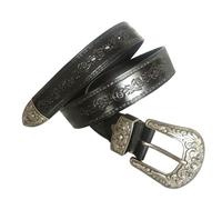 MYIESAXL Cintura in Pelle da Donna e da Uomo con Goffratura Vintage, Cintura per Jeans, Larghezza 3,8 Cm, Cintura in Pelle Intera con Fibbia Ad Ardiglione Color Argento Intagliato per Jeans, Casual