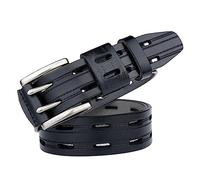 MYIESAXL Cintura in Pelle da Uomo Cintura in Pelle da Uomo con Doppio Perno Largo 38 mm Cintura in Pelle con Fori Rettangolari Cuciti Cintura per Jeans, Pantaloncini Casual, Tute, Pantaloni da Lavoro