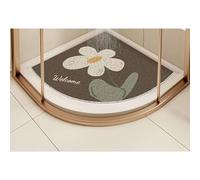 MYIESAXL Tappetino da Doccia angolare, Tappeto da Bagno in luffa, Tappeto Curvo Antiscivolo per Doccia Interna, tappetini da Bagno con Scarico, Tappetino da Bagno Lavabile (70x70 cm)