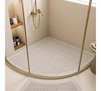 MYIESAXL Tappetino da Doccia Triangolare per Doccia ad Angolo, Comodo Tappetino da Doccia Curvo, Tappetino da Bagno in PVC Antiscivolo, Tappeto da Bagno con Fori di drenaggio （65x65 cm）