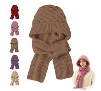 MYIHUIHUI Sciarpa invernale versatile con cappuccio in maglia for donna, calda protezione for le orecchie in pile, berretto antivento, cappello invernale con sciarpa attaccata(#03)