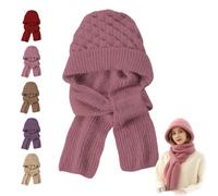 MYIHUIHUI Sciarpa invernale versatile con cappuccio in maglia for donna, calda protezione for le orecchie in pile, berretto antivento, cappello invernale con sciarpa attaccata(#02)