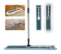 Myiosus Mocio per lavapavimenti, Larghezza 105 cm, mocio Grande con Manico in Acciaio Inox, Giunto Girevole a 360°, mocio in Cotone e Microfibra, efficiente per casa, Ufficio, Centro