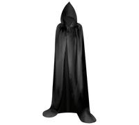 Myir JUN Mantello con Cappuccio, Adulto Halloween Lungo Mantello Halloween Costume Unisex Strega Wicca Mantello (Nero, L)