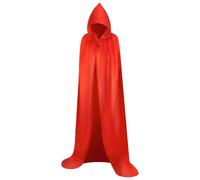 Myir JUN Mantello con Cappuccio, Adulto Halloween Lungo Mantello Halloween Costume Unisex Strega Wicca Mantello (Rosso, L)
