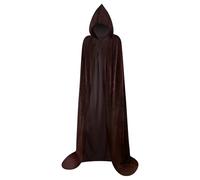 Myir JUN Mantello con Cappuccio Velluto, Adulto Bambini Halloween Mantelli Lungo Halloween Costume Unisex Strega Wicca (S, Marrone)