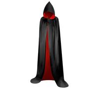 Myir JUN Mantello Vampiro Nero Rosso, Adulto Bambini Mantello con Cappuccio Donna Uomo Costumi Halloween Mantelli Costume (M)