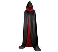 Myir JUN Mantello Vampiro Nero Rosso, Adulto Bambini Mantello con Cappuccio Donna Uomo Costumi Halloween Mantelli Costume (XL)