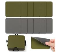 Myir JUN Sottobicchieri 10cm Set di 12 Sottobicchieri per Bicchieri Double Face Sottobicchieri Impermeabili Antiscivolo Resistente al calor con Portabicchieri (Grigio Verde)