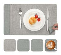 Myir JUN Tovagliette Americane Lavabili in Pelle e Sottobicchieri Set di 4