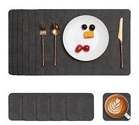 Myir JUN Tovagliette Americane Lavabili in Pelle e Sottobicchieri Set di 6