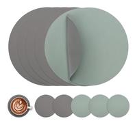 Myir JUN Tovagliette in Pelle e Sottobicchieri, Set di 6 Tovagliette Rotonde e sottobicchieri 38cm Rotonde Tovagliette Americane Bifacciale Non-scivolose Impermeabile